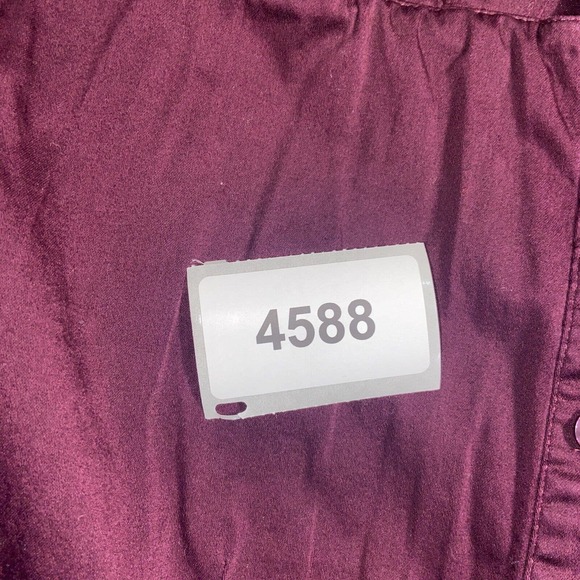 Chico's Button Up Top Womens 1 Burgundy Casual Collared Long Sleeve Cutout - Picture 11 of 11